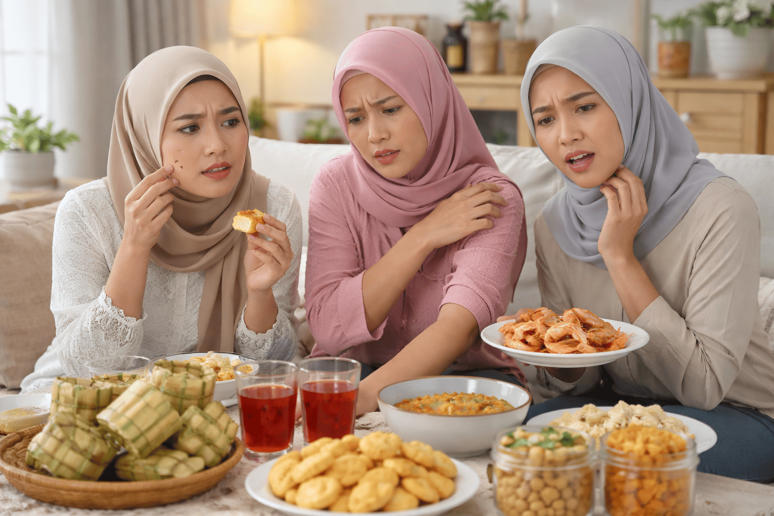 Perubahan pola makan saat Lebaran sering menjadi pemicu jerawat muncul atau kambuh kembali. Konsumsi makanan tinggi gula, santan, dan lemak berlebih dapat meningkatkan produksi minyak pada kulit sehingga pori-pori lebih mudah tersumbat. Akibatnya, jerawat meradang lebih cepat muncul terutama pada kulit yang memang rentan berjerawat.