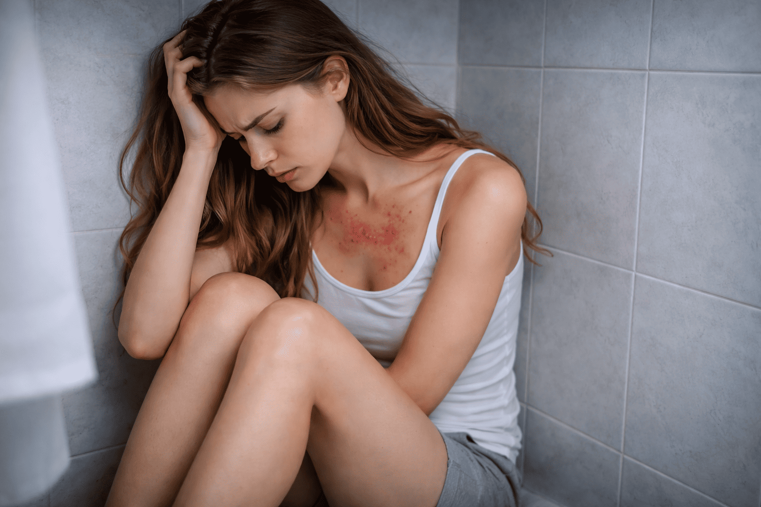 Tanda-tanda penyakit menular seksual berupa bintik merah dan rasa tidak nyaman pada kulit